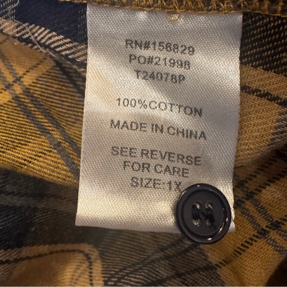 White Birch Women's Casual Plaid Shirt Button Down Size 1X Casual Cozy - Picture 4 of 7